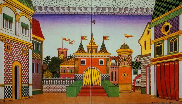 Ivan Bilibin Stage-set for the opera The Golden Cockerel 1909 China oil painting art